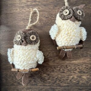 Owl Christmas Ornaments 
Handcrafted Cream and Brown Owl Ornaments